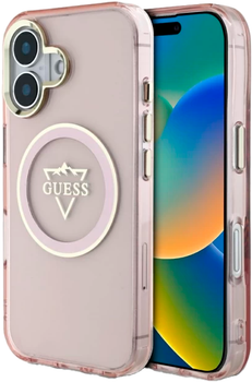 Панель Guess IML Metal Mountain Logo MagSafe для Apple iPhone 16 Pink (3666339434113)