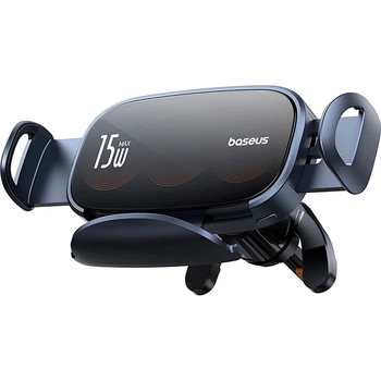 Автотримач для телефону з БЗП Baseus LightChaser Series Triple-Coil Wireless Charging Electric Car Mount Cluster чорний