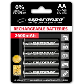 Аккумулятор Esperanza EZA106 AA 2600mAh 1.2В Ni-MH, (цена за 1шт., в упаковке 4шт.)