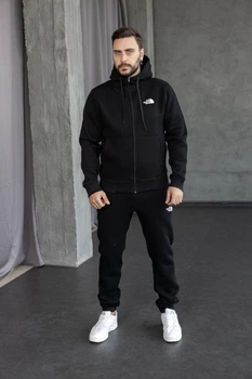 Зимовий чоловічий костюм THE NORTH FACE чорний, зіп худі штани, розмір M