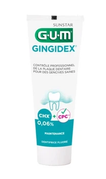 Зубная паста для чувствительных десен с фтором и хлоргексидином 0.06% GUM Dentifrice Gingidex 75 мл