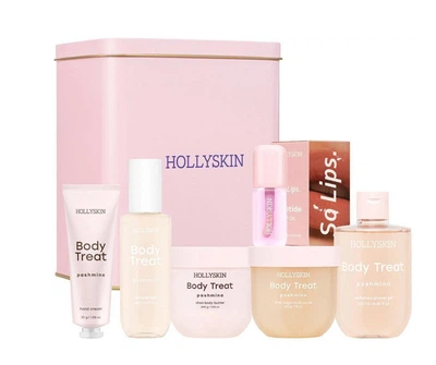 Подарочный набор 6в1 для тела HOLLYSKIN Body Treat Pashmina крем для рук, мост, баттер, скраб, гель для душа, масло для губ