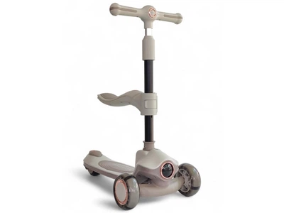 Дитячий самокат із сидінням Scooter Cosmo 2-в-1 із підсвіткою, музикою та легкою трансформацією, сірий