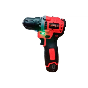 Дрель-шуруповерт аккумуляторный GTM DS12/38BL 12В 38Нм 2 шв + аккумулятор 2 Ач 2 шт + ЗУ
