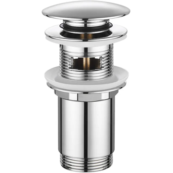 Донный клапан нажимной для раковины KOER PW-07 с переливом латунь 1 1/4" глянцевый хром KR5782