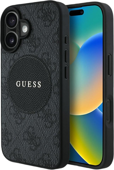 Панель Guess 4G Circle Classic Logo MagSafe для Apple iPhone 16 Black (3666339426323)