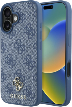 Панель Guess HC PU 4G Small Classic для Apple iPhone 16 Blue (3666339364366)