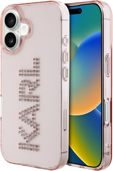 Панель Karl Lagerfeld IML Rhinestones Logo для Apple iPhone 16 Pink (3666339356828)