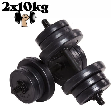 Гантелі композитні набірні Infinito 2×10 кг Heavy Edition (набір 20 кг, антиударні ABS диски)