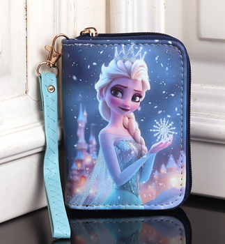 Кошелек бумажник детский для девочки "Холодное сердце" Disney Frozen Эльза подарок дочке синий (AN)34484