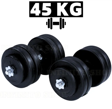 Гантели композитные наборные 45 кг (2×22,5 кг) WCG Strong Edition со стальным грифом Ø28 мм (антиударные диски)