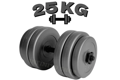 Гантель набірна композитна WCG Grey Edition 25 кг (пластиковий гриф зі сталевим стрижнем)
