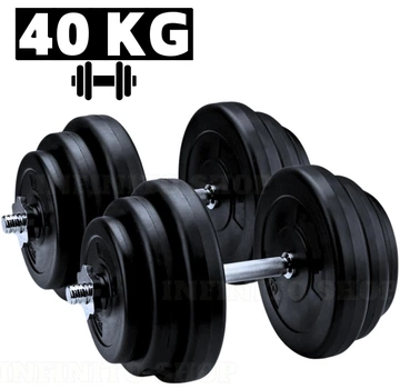 Гантели композитные наборные 40 кг (2×20 кг) WCG Strong Edition со стальным грифом Ø28 мм (антиударные диски)