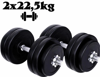 Гантели композитные наборные Infinito 2×22,5 кг Steel Edition (стальной гриф, набор 45 кг)