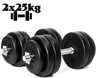 Гантелі композитні набірні Infinito 2×25 кг Steel Edition (сталевий гриф, набір 50 кг)