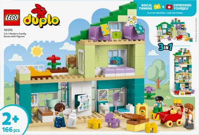 Zestaw klocków LEGO DUPLO Town Nowoczesny dom rodzinny 3 w 1 z figurkami 166 elementów (10470)