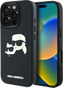 Панель Karl Lagerfeld HC 3D Rubber Double Heads для Apple iPhone 16 Pro Max Black (3666339402198)