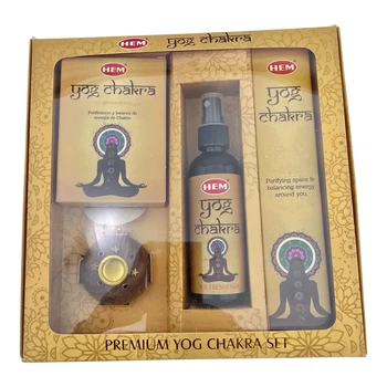 Подарочный набор HEM Yog Chakra: благовония, конусы, спрей + подставка (36527)