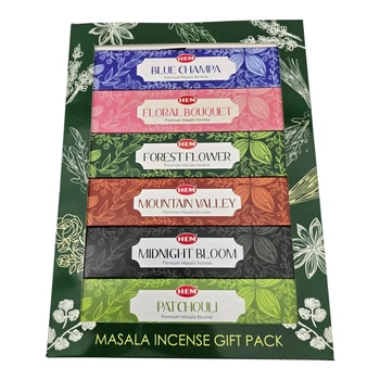 Подарочный набор благоуханий HEM Masala Gift Pack 6 ароматов + подставка (36548)