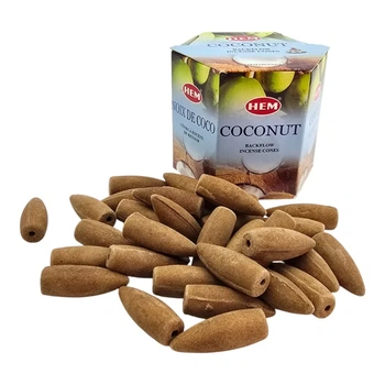Ароматические Конусы Hem набор 40 шт Coconut Кокос (36586)