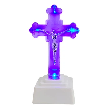 Светодиодный крест с подсветкой Led настольный крестик сцей Ignis 19 см
