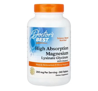 Магній гліцинат Doctor's Best High Absorption Magnesium 100 мг 240 шт