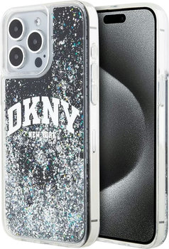 Панель DKNY Liquid Glitter Big Logo для Apple iPhone 12 Pro Black (3666339270667)