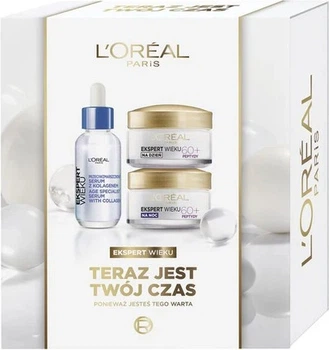 Набір L'Oreal Paris Ekspert Wieku 60+ Сироватка для обличчя 30 мл + Денний крем 50 мл + Нічний крем 50 мл (5905076886006)