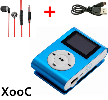 Мини MP3 плеер алюминиевый клипса + вакуумные наушники + USB переходник. Мп3 плеер для спорта, бега WR1Z