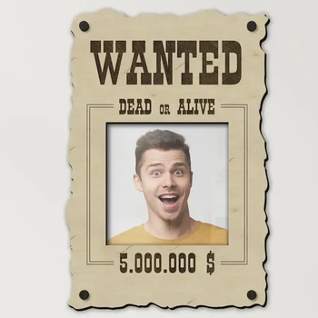 Фоторамка The Frame Depot с плакатом Разыскивается Живой или мертвый на 1 фото Бежевый (wanted_6x6)
