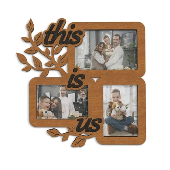 Фоторамка-коллаж The Frame Depot This is us с веточками с нанесением надписи на 3 фото Светло-коричневый (tree_s)