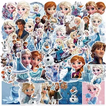 Набор наклеек "Ледяное сердце Frozen" - 50 ярких стикеров с любимыми персонажами: Эльза, Анна, Олаф, Кристоф, Свен, Снеговик