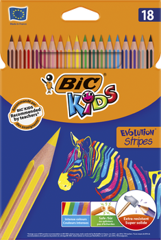 Набор цветных карандашей Bic "Kids Evolution Stripes" 18 шт полосатый корпус (bc950524)