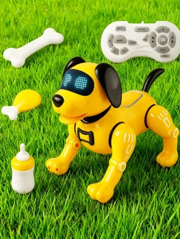 Собака робот інтерактивна KOOQI BOW-WOW іграшка яка програмується жовта розмовляє на англійській 0105