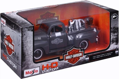 Zestaw metalowych modeli Maisto Harley-Davidson Ford F-1 i wojskowy Harley-Davidson WLA Flathead 1942 2 szt 1:24 MST32185 (90159321859)