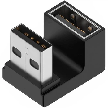 Угловой адаптер USB male – USB female USB3.0 10Гбит/с 3A 180 градусов