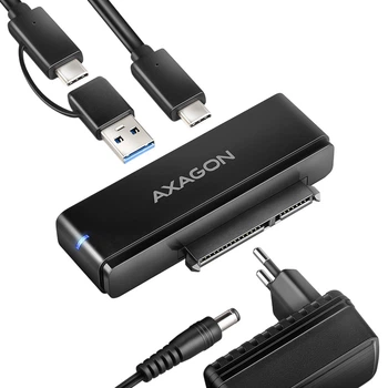 Adapter Axagon ADSA-FPX USB-C 10Gbps FAST PORT X 2.5"/3.5" SSD/HDD Black
