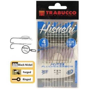 Крючок с поводком HISASHI HOOK F-31 SURF №14 повод.0.18мм флюр 200FC 10шт