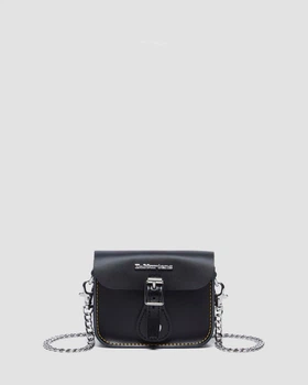 Кожаная мини сумка через плечо Dr.Martens 5 Inch Smooth Kiev Leather Mini Satchel Black AD105001 — два съёмных ремешка