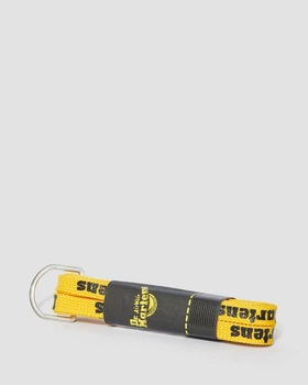 Плоскі шнурки Dr.Martens Flat 140 см YELLOW+BLACK AC754756 — жовті з чорним написом, для 8-10 люверсів