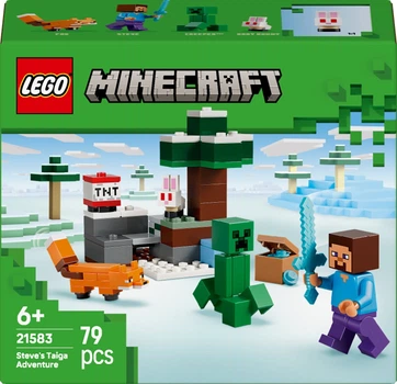 Zestaw klocków LEGO Minecraft Przygoda Steve’a w tajdze 79 elementów (21583)