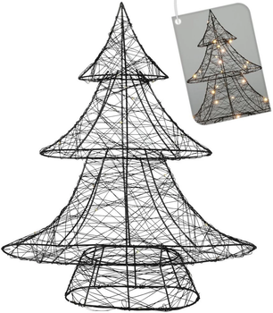 Świecąca figurka Vilde 839370 Choinka 30 LED 40 cm Czarna (8720573610223)