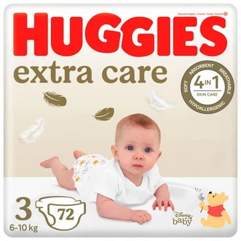 Подгузники Huggies Extra Care 3 (6-10 кг) 72шт (5029053578095) (7251)