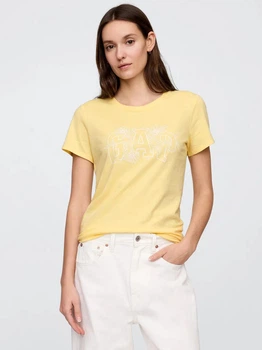 Футболка бавовняна жіноча GAP Logo 75983468 XS Жовта (236891921598)