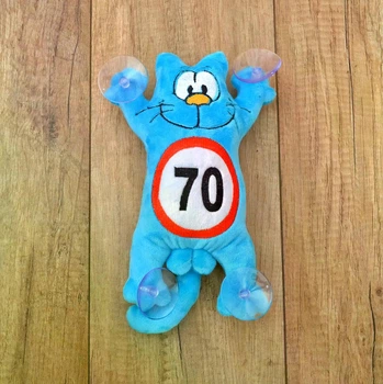 М'яка іграшка Baby Textile Кіт Саймон на присосках "70" ручна робота 26 см Синій плюш 1371399