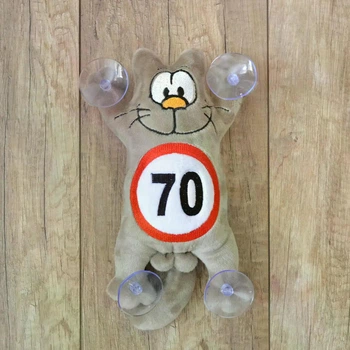 М'яка іграшка Baby Textile Кіт Саймон на присосках "70" ручна робота 26 см Бежевий плюш 1371398