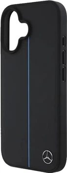 Панель Mercedes Benz Blue Line Leather для Apple iPhone 16 з MagSafe Black (3666339325688)