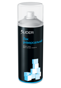 Лак SLIDER color універсальний безбарвний, глянц. аероз. 400 мл (12 шт. в уп.) (000005250)