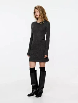 Спідниця ARKET wool-blend mini skirt 1251808001 S Сірий