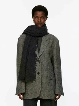 Шарф вовняний ARKET light wool scarf 1188620003 Сірий